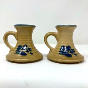 Two Handmade pottery candle 🕯 holders